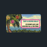 Tropical Palm Tree   Beach Christmas Address Label Adressaufkleber<br><div class="desc">Mit diesem coolen Tropical Palm Tree   Beach Christmas Card Address Label können Sie Ihre Weihnachtskarten-Umschläge prüfen. Großartig mit unseren Tropenkarten des Jahrgangs. Diese wurden speziell für die Kunden der Retro Weihnachtskartengesellschaft entwickelt. Passen Sie sie mit Ihrer eigenen Adresse und Informationen an. Schnelle Arbeit beim Versenden Ihrer Retro Weihnachtskarten!</div>