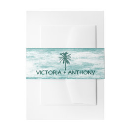 Tropical Palm Tree Beach Hochzeit Einladungsbanderole