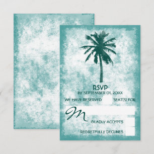 Tropical Palm Tree Beach Hochzeit RSVP Karte