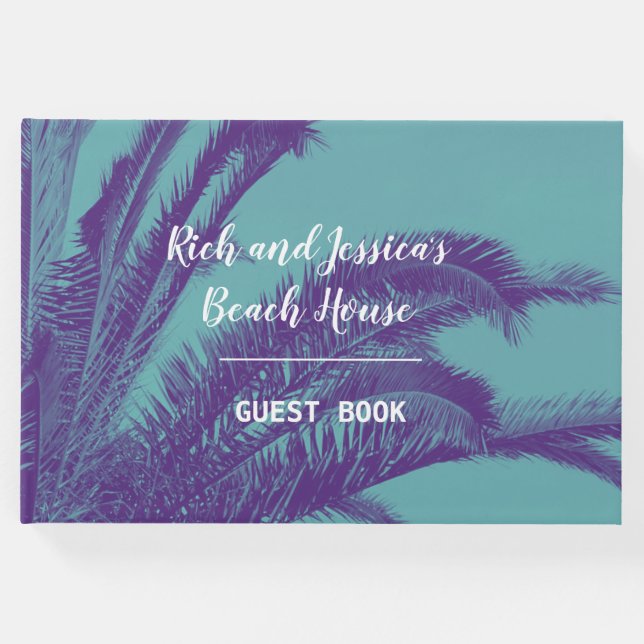 Tropical Palm Tree Beach House Gästebuch (Vorderseite)