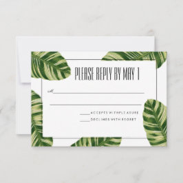 Tropical Palm Tree Beach RSVP Card Karte