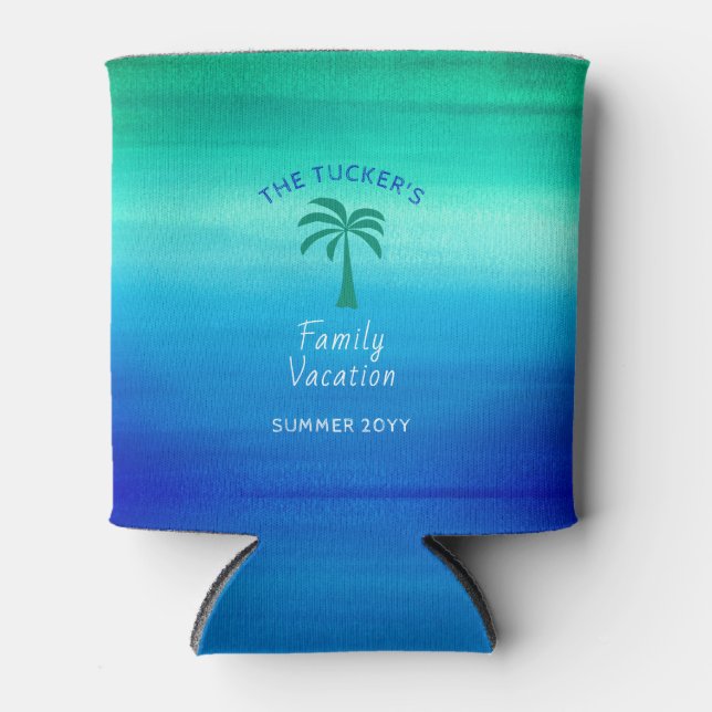 Tropical Palm Tree Beach Sommerurlaub Dosenkühler (Vorderseite)