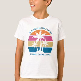 Tropical Palm Tree Beach Trip Sunset Custom Kids T-Shirt