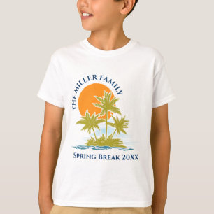 Tropical Palm Tree Beach Trip Sunset Niedliche Cus T-Shirt