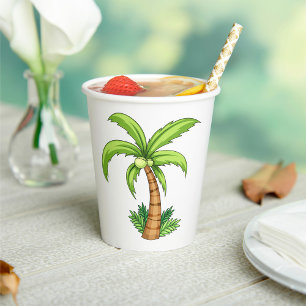 Tropical Palm Tree Beach und Island Vibes Pappbecher