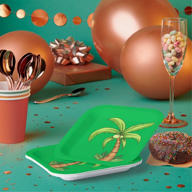 Tropical Palm Tree Beach und Island Vibes Pappteller (Von Creator hochgeladen)