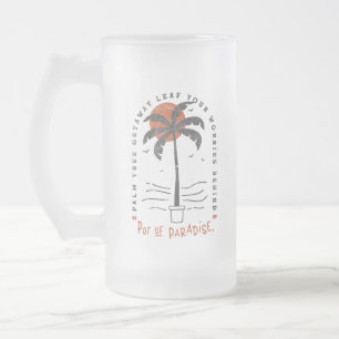 Tropical Palm Tree Beach Vibes Summer Sun Retro Mattglas Bierglas