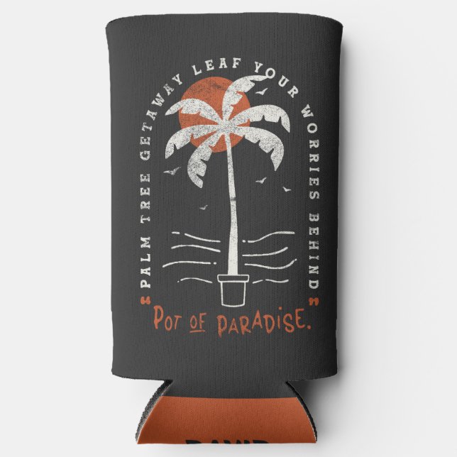 Tropical Palm Tree Beach Vibes Summer Sun Retro Selters Dosenkühler (Vorderseite)