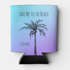 Tropical Palm Tree Black Blue Lila Sky Custom Dosenkühler