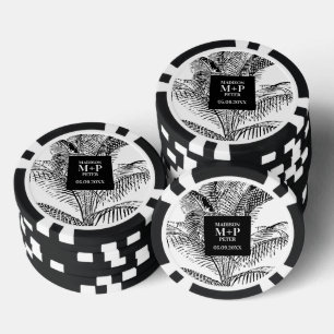 Tropical Palm Tree Blätter Beach Wedding Gefallen Pokerchips