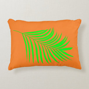 Tropical Palm Tree Blätter Green Sunset Orange Ges Dekokissen