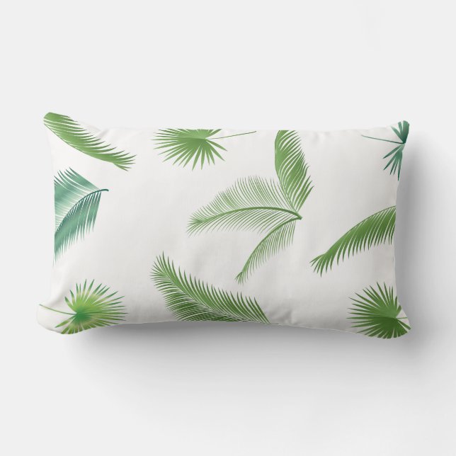 Tropical Palm Tree Blätter Muster Aquarell Trend Lendenkissen (Vorderseite)