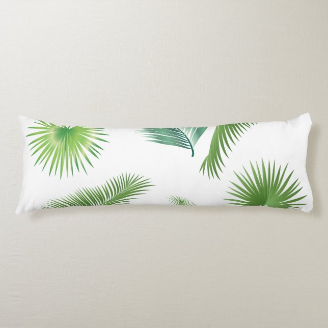 Tropical Palm Tree Blätter Muster Aquarell Trend Seitenschläferkissen (Vorderseite)