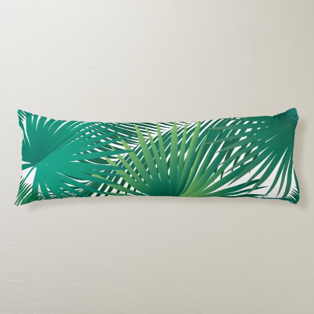 Tropical Palm Tree Blätter Muster Aquarell Trend Seitenschläferkissen (Vorderseite)