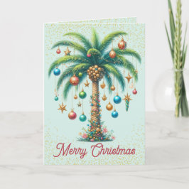Tropical Palm Tree Christmas Card Feiertagskarte
