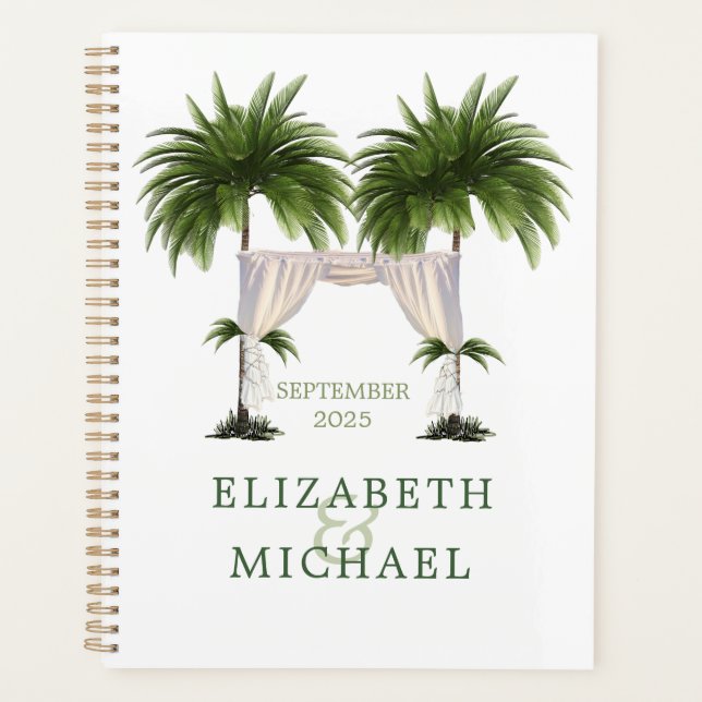 Tropical Palm Tree Chuppah Elégant Mariage moderne (Devant)