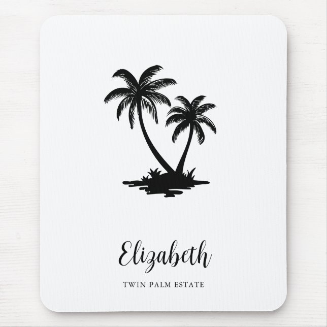 Tropical Palm Tree Coastal Personalized Mousepad (Vorne)