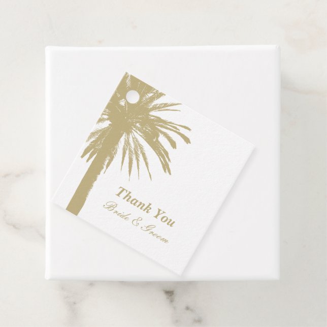 Tropical palm tree destination mariage étiquettes  (En situation)