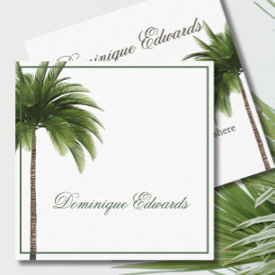 Tropical Palm Tree Elegant Einfach Stilvoll Quadratische Visitenkarte