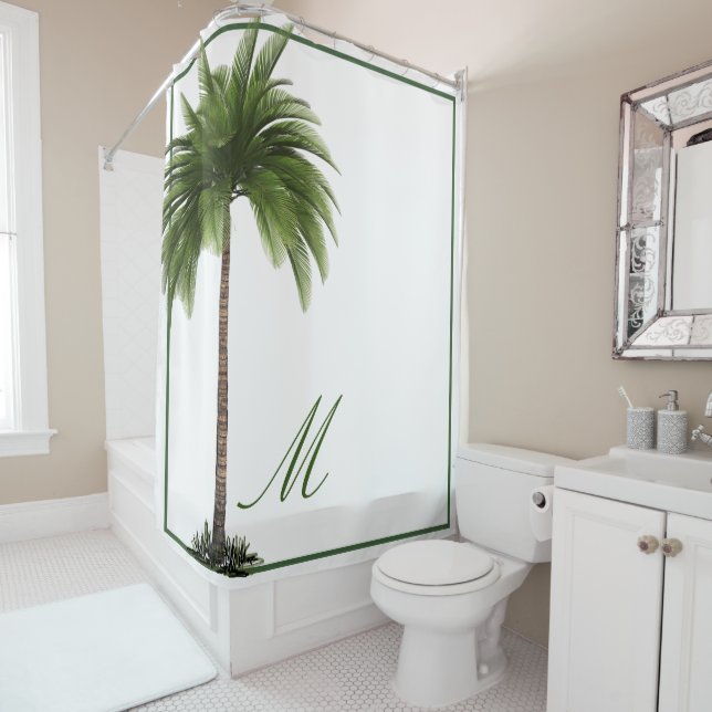 Tropical Palm Tree Elegante Champagner Marbella Duschvorhang (Beispiel)