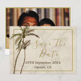 Tropical Palm Tree Elegante Moderne Rustikale Hoch Save The Date
