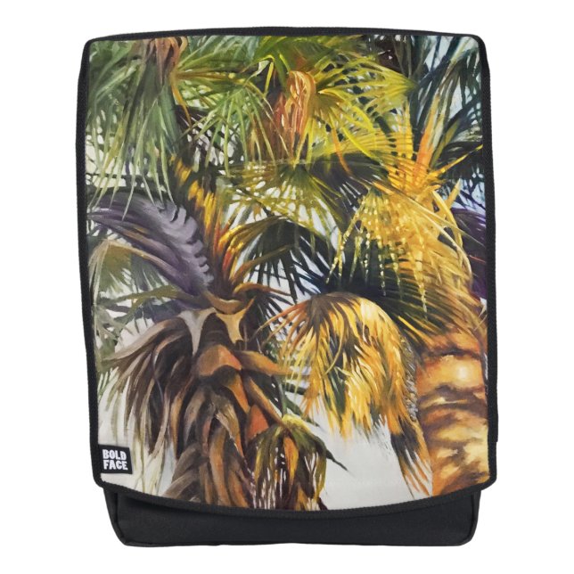 Tropical Palm Tree farbenfrohe Originalgemälde Rucksack (Vorderseite)