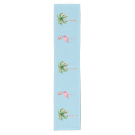 Tropical Palm Tree Flamingo Kurzer Tischläufer