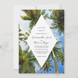 Tropical Palm Tree Florida Beach Wedding Einladung