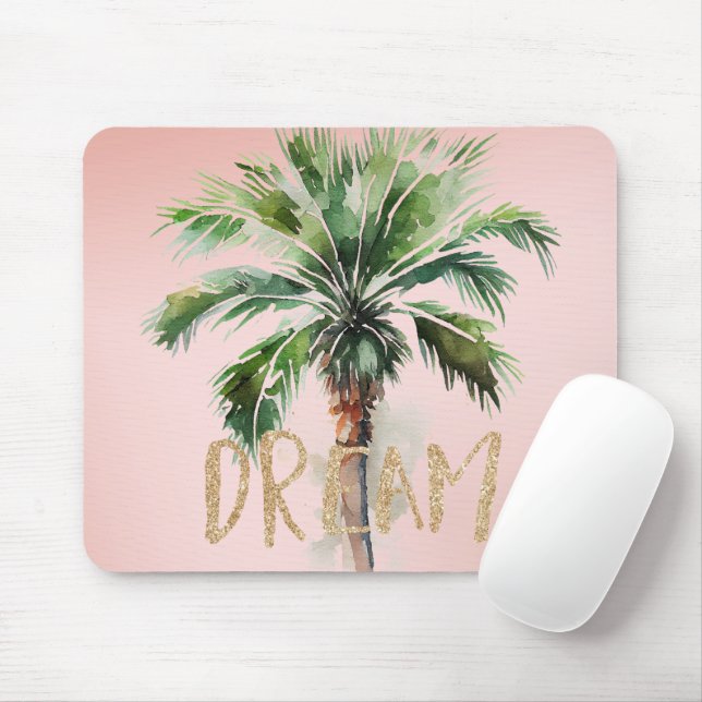 Tropical Palm Tree Gold Glitzer Traum Mousepad (Mit Mouse)