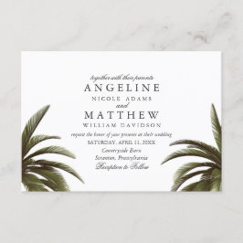 Tropical Palm Tree Green Wedding Card Einladung