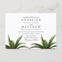Tropical Palm Tree Green Wedding Card Einladung