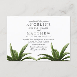Tropical Palm Tree Green Wedding Card Einladung