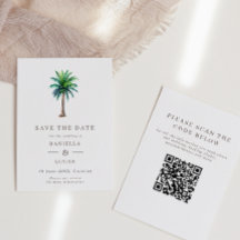 Tropical Palm Tree Hochzeit in Urlaubsort QR Code