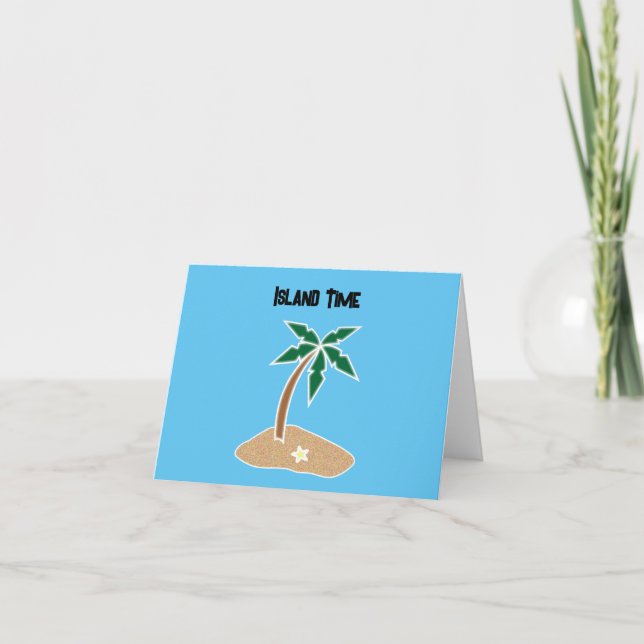 Tropical Palm Tree Island Entdecken Sie Cartoon De Karte (Vorderseite)