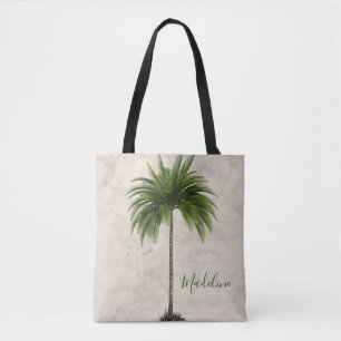Tropical Palm Tree Marble Champagne Elegante Tasche