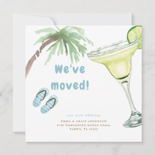 Tropical Palm Tree Margarita Wir sind umgezogen Einladung