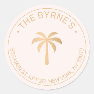 Tropical Palm Tree Modern Runder Aufkleber