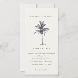 Tropical Palm Tree Navy Kraft Hochzeit einladen Dankeskarte