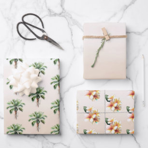Tropical Palm Tree Ombre Geschenkpapier Set