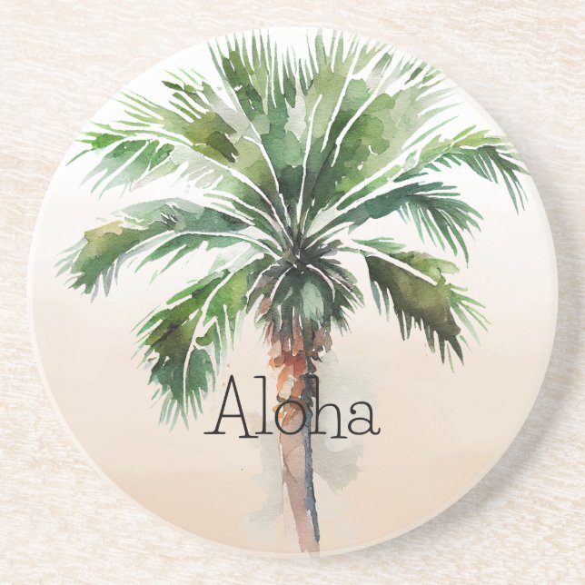 Tropical Palm Tree Ombre Getränkeuntersetzer (Vorne)