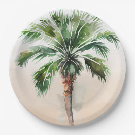 Tropical Palm Tree Ombre Pappteller