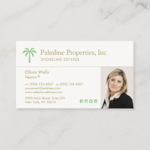 Tropical Palm Tree Real Anwesen Agent Foto Visitenkarte
