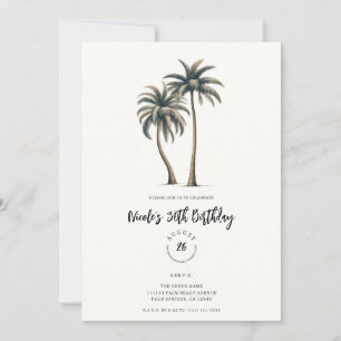 Tropical Palm Tree Rustic Coastday Party Einladung