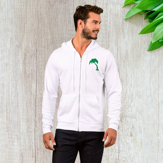 Tropical Palm Tree Silhouette Green Island Beach Hoodie (Von Creator hochgeladen)