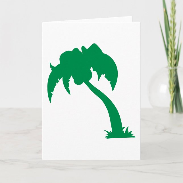 Tropical Palm Tree Silhouette Green Island Beach Karte (Von Creator hochgeladen)