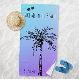 Tropical Palm Tree Silhoutte Personalisiert Strandtuch
