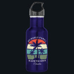 Tropical Palm Tree Sunset Custom Beach Vacation Edelstahlflasche<br><div class="desc">Schöne Tropenflasche mit Palmen Wasser für Ihren Familienurlaub am Strand Wiedersehen. Personalisieren Sie Ihr Inselgeschenk,  indem Sie Ihren Familiennamen niedlich,  Monogramm Geschenk am Meer hinzufügen.</div>
