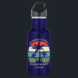 Tropical Palm Tree Sunset Custom Beach Vacation Edelstahlflasche<br><div class="desc">Schöne Tropenflasche mit Palmen Wasser für Ihren Familienurlaub am Strand Wiedersehen. Personalisieren Sie Ihr Inselgeschenk,  indem Sie Ihren Familiennamen niedlich,  Monogramm Geschenk am Meer hinzufügen.</div>