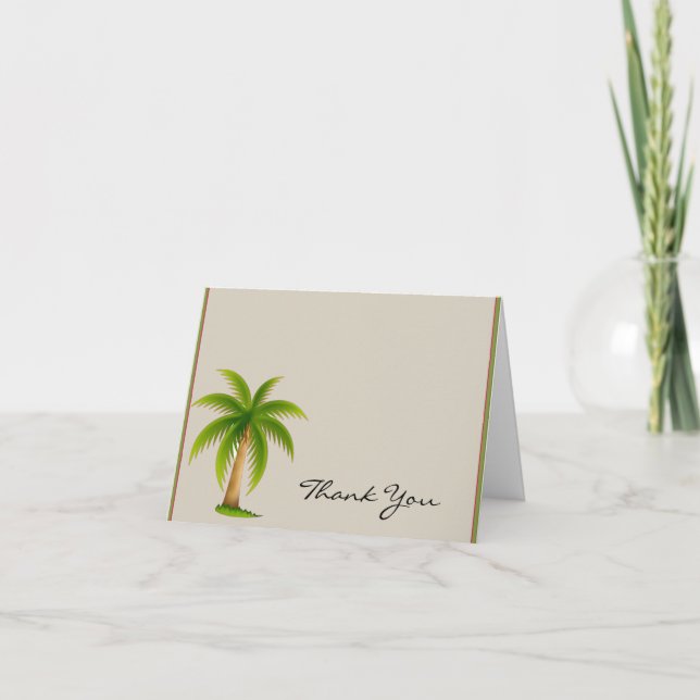 Tropical Palm Tree Vielen Dank Dankeskarte (Vorderseite)