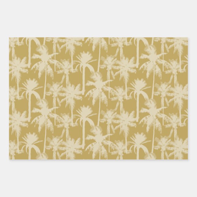 Tropical Palm Tree Vintages Muster Geschenkpapier Set (Vorderseite 3)